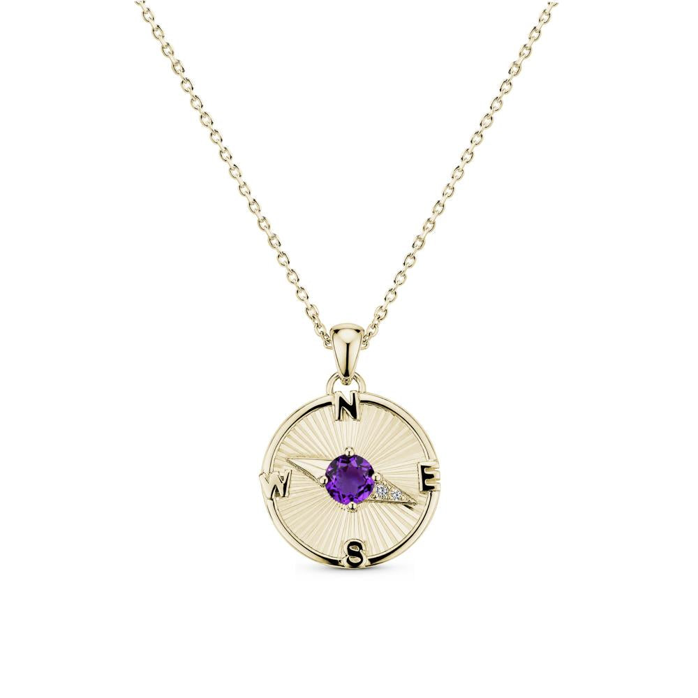 Alexandrite Compass Pendant Necklace for Women - LUO Jewelry #gemstone_Amethyst