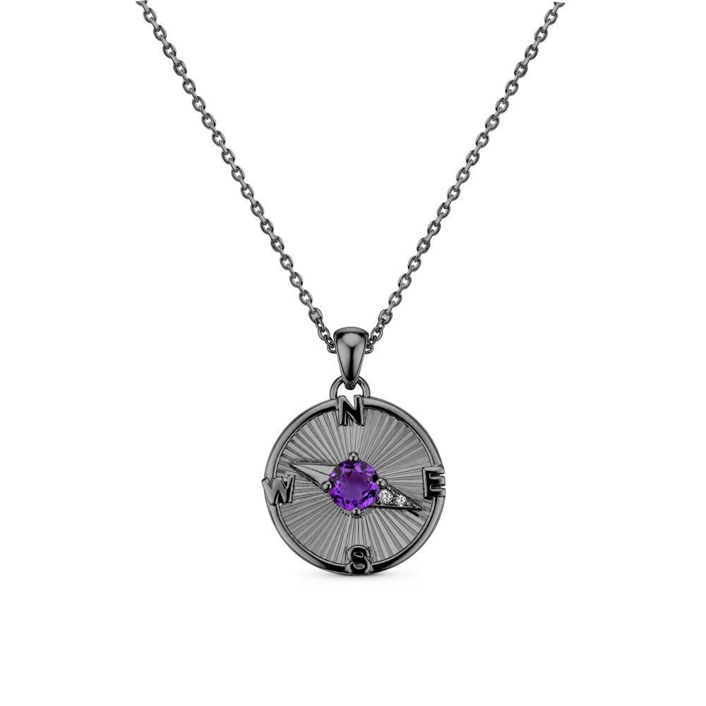 Alexandrite Compass Pendant Necklace for Women - LUO Jewelry #gemstone_Amethyst