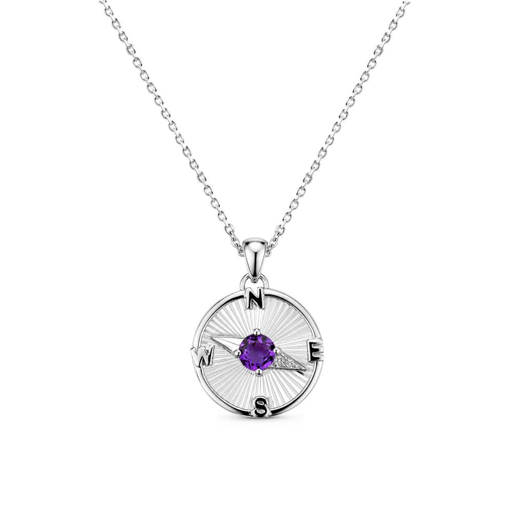 Alexandrite Compass Pendant Necklace for Women - LUO Jewelry #gemstone_Amethyst
