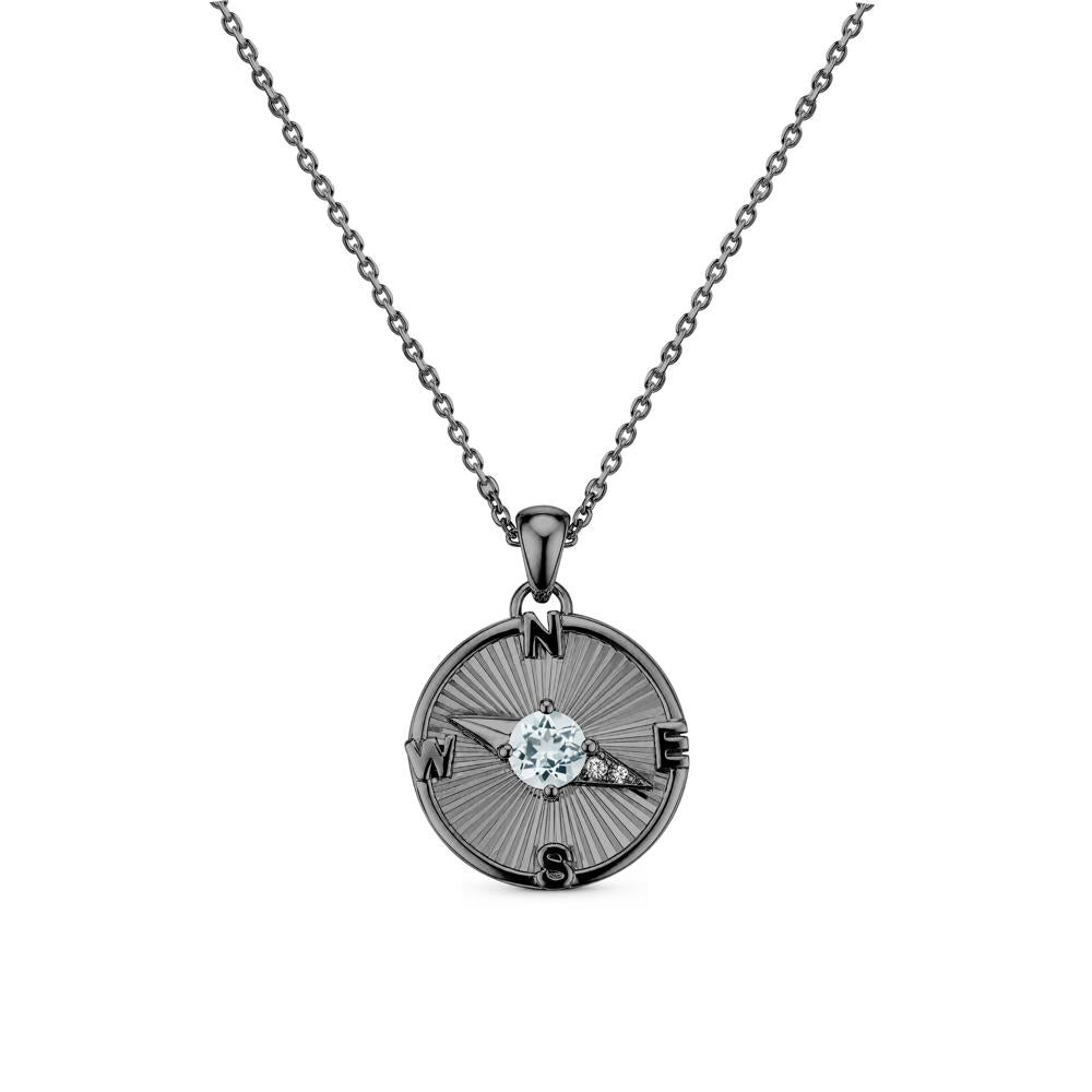 Alexandrite Compass Pendant Necklace for Women - LUO Jewelry #gemstone_Aquamarine