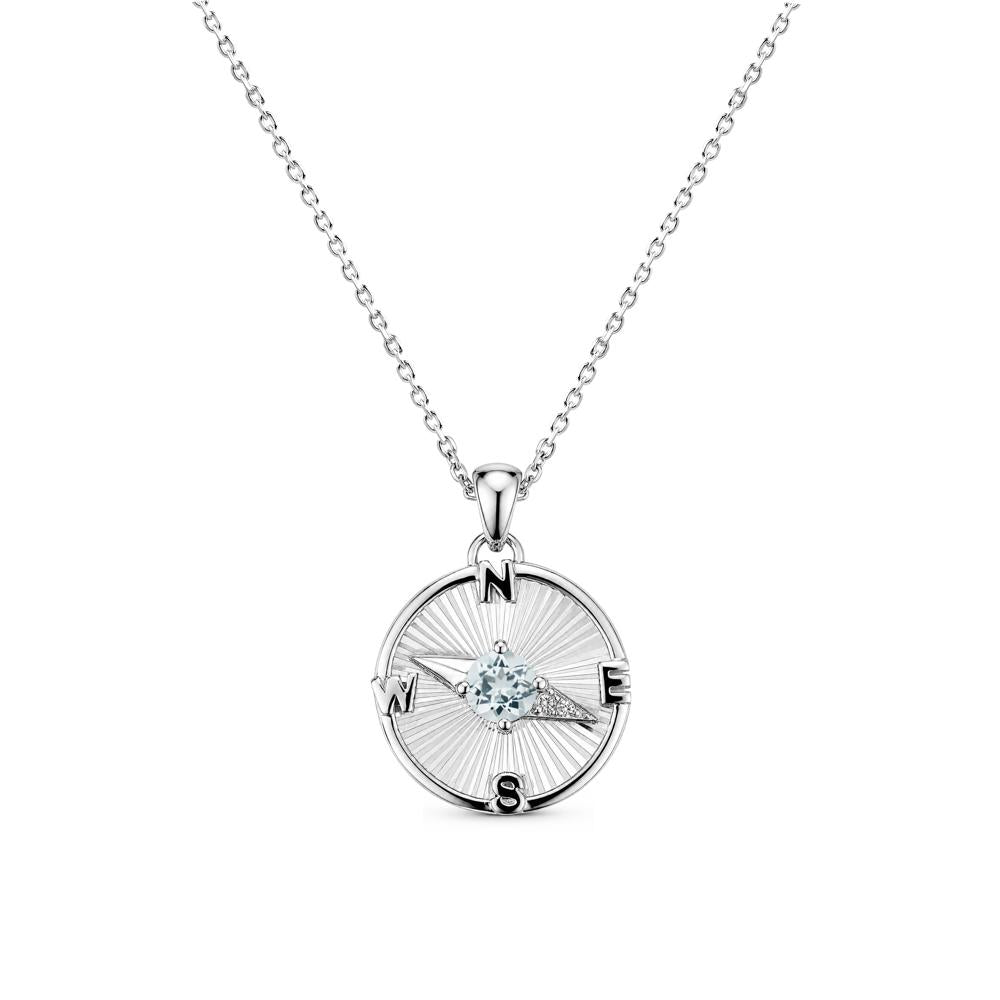 Alexandrite Compass Pendant Necklace for Women - LUO Jewelry #gemstone_Aquamarine