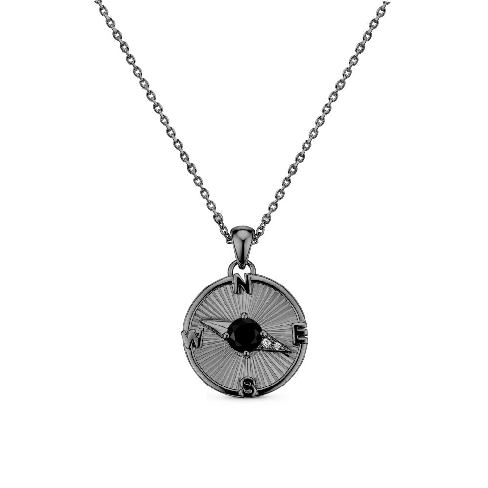 Alexandrite Compass Pendant Necklace for Women - LUO Jewelry #gemstone_Black Spinel