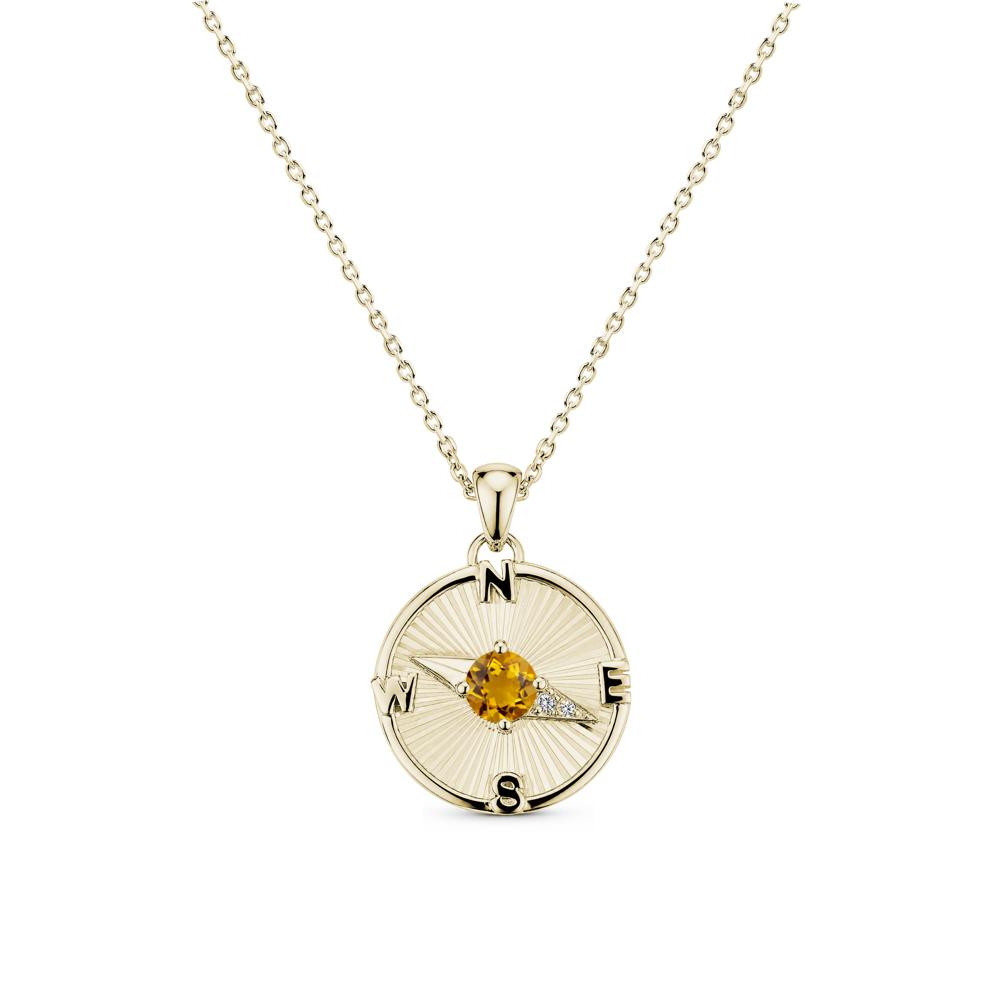 Alexandrite Compass Pendant Necklace for Women - LUO Jewelry #gemstone_Citrine