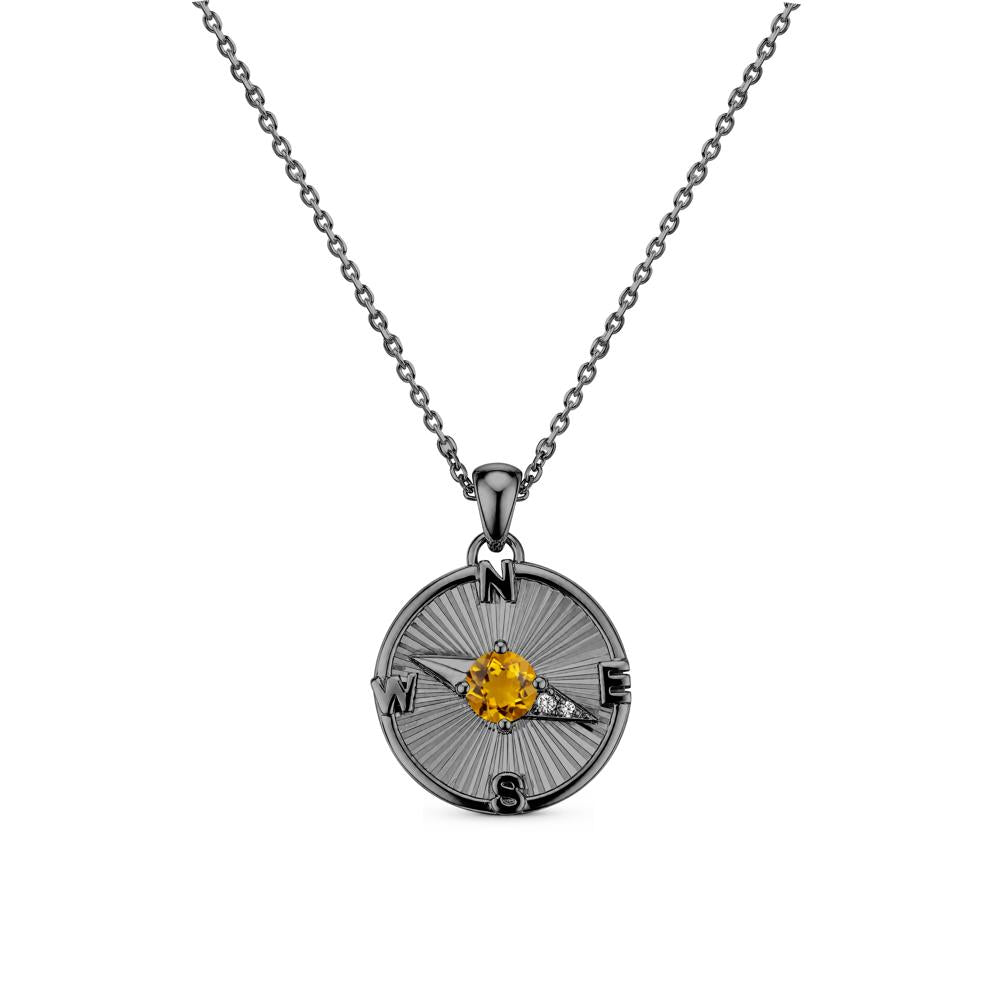 Alexandrite Compass Pendant Necklace for Women - LUO Jewelry #gemstone_Citrine