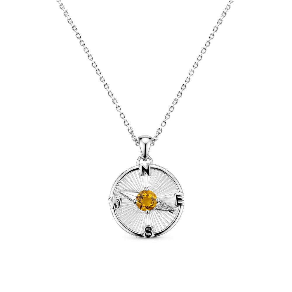 Alexandrite Compass Pendant Necklace for Women - LUO Jewelry #gemstone_Citrine