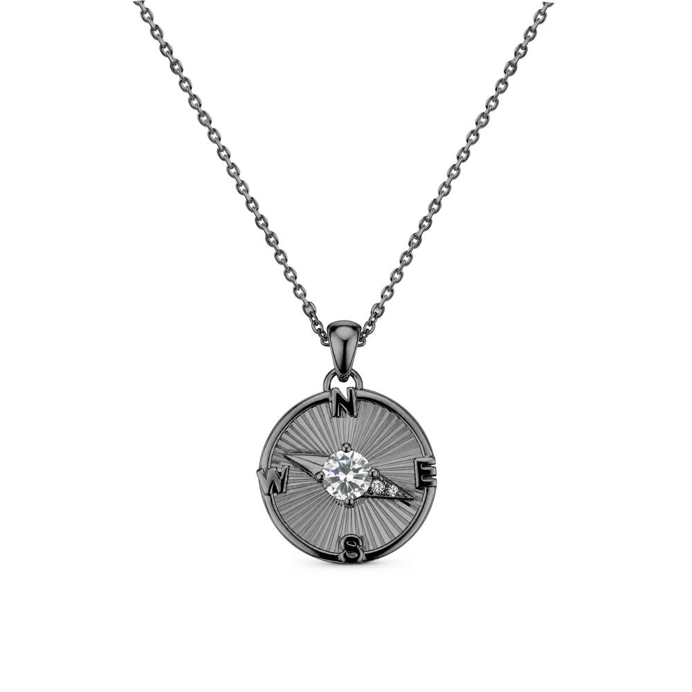 Alexandrite Compass Pendant Necklace for Women - LUO Jewelry #gemstone_Cubic Zirconia