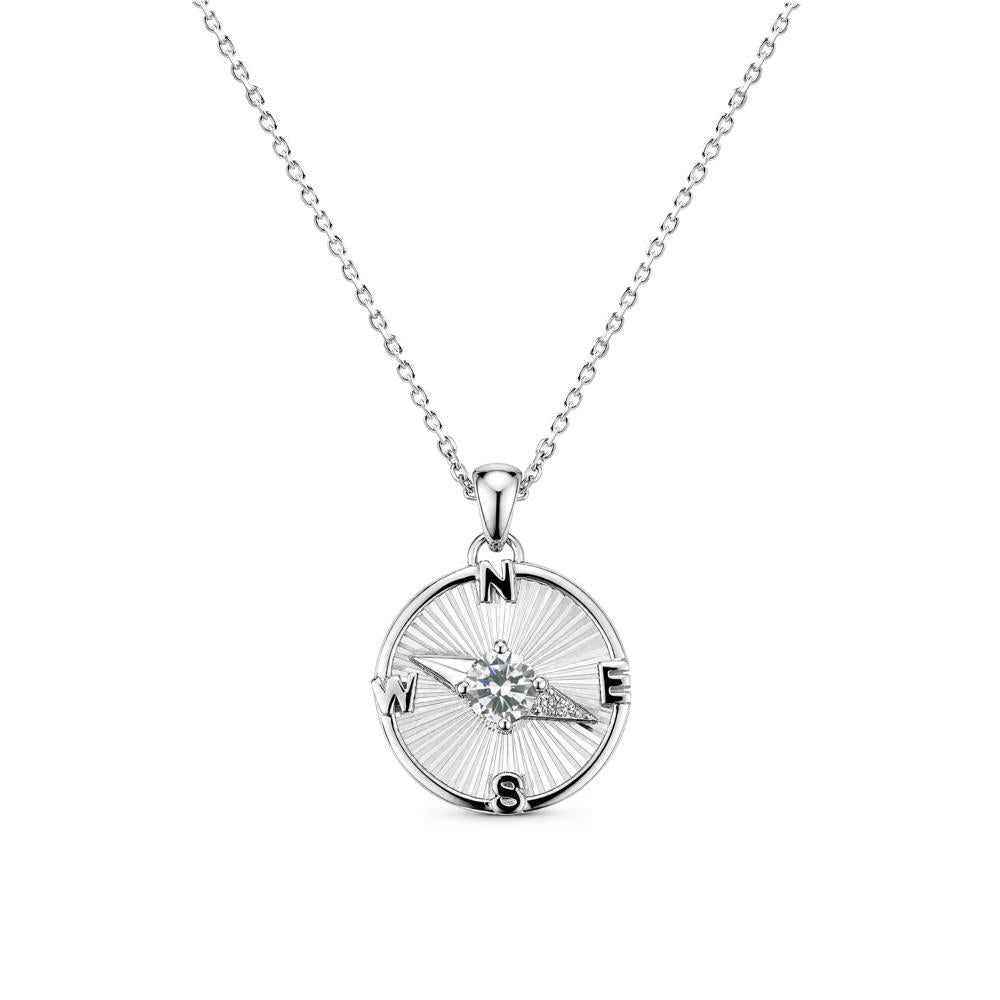 Alexandrite Compass Pendant Necklace for Women - LUO Jewelry #gemstone_Cubic Zirconia