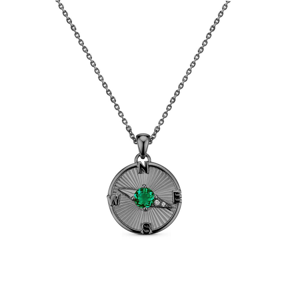 Alexandrite Compass Pendant Necklace for Women - LUO Jewelry #gemstone_Emerald