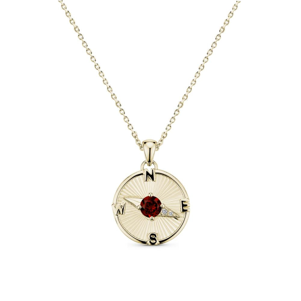 Alexandrite Compass Pendant Necklace for Women - LUO Jewelry #gemstone_Garnet