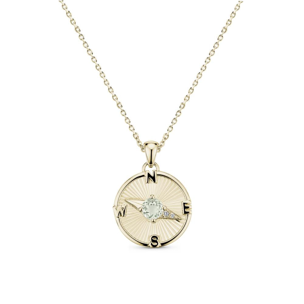 Alexandrite Compass Pendant Necklace for Women - LUO Jewelry #gemstone_Green Amethyst