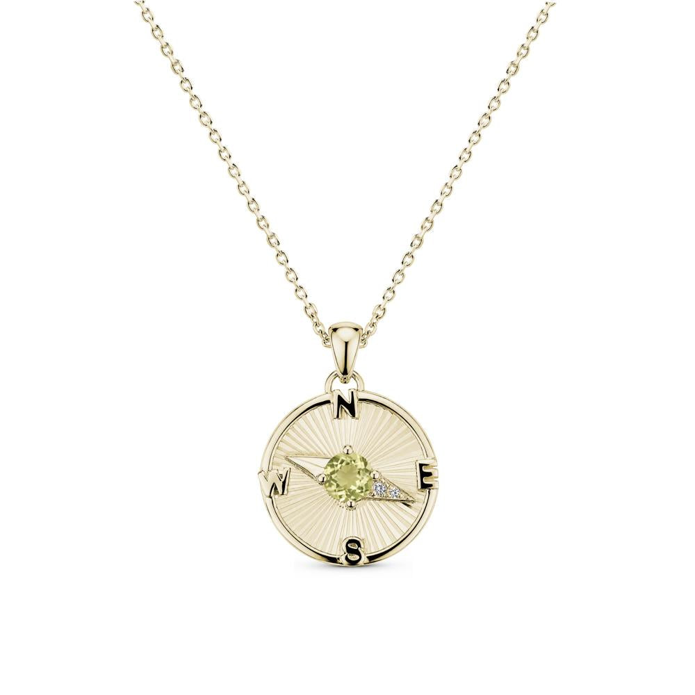 Alexandrite Compass Pendant Necklace for Women - LUO Jewelry #gemstone_Lemon Quartz