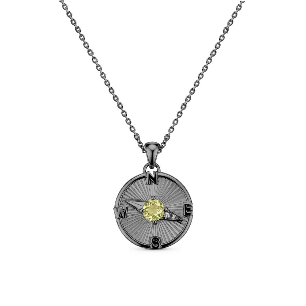 Alexandrite Compass Pendant Necklace for Women - LUO Jewelry #gemstone_Lemon Quartz