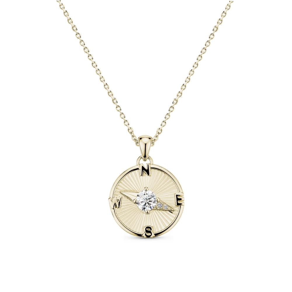 Alexandrite Compass Pendant Necklace for Women - LUO Jewelry #gemstone_Moissanite