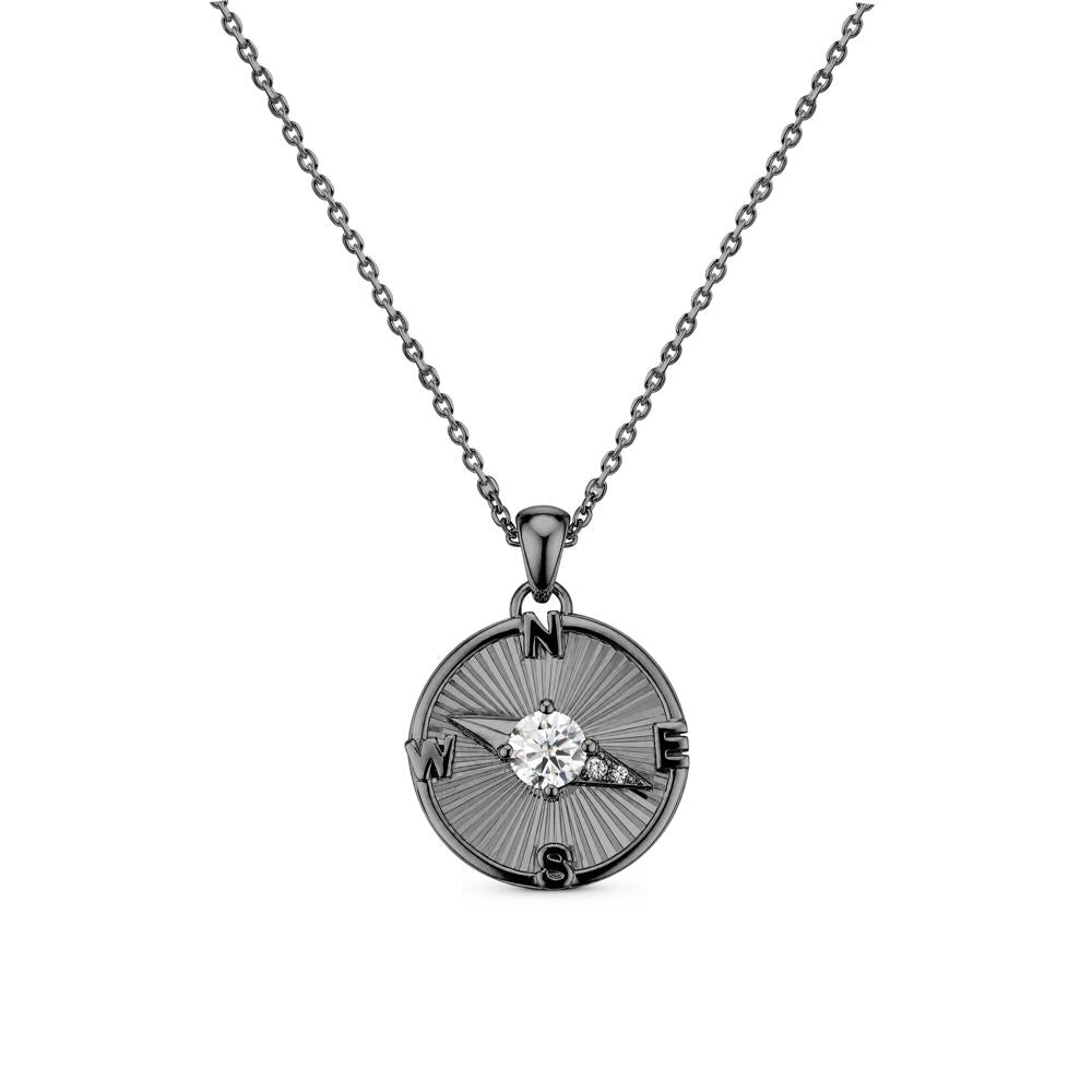 Alexandrite Compass Pendant Necklace for Women - LUO Jewelry #gemstone_Moissanite