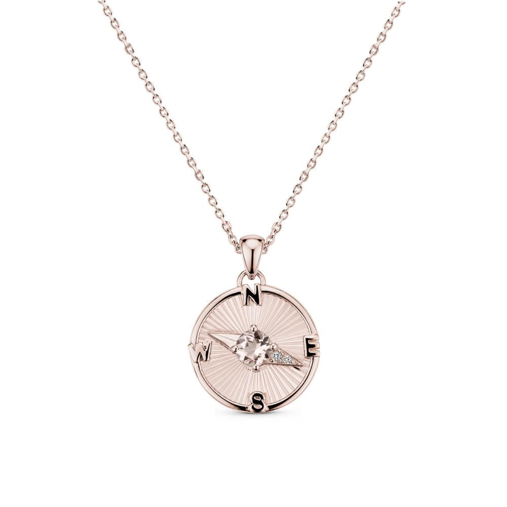 Alexandrite Compass Pendant Necklace for Women - LUO Jewelry #gemstone_Morganite
