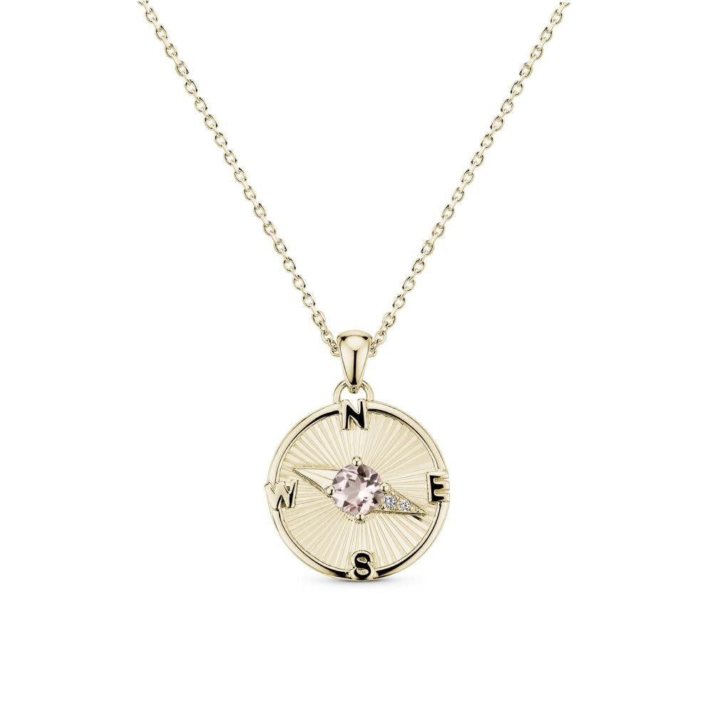Alexandrite Compass Pendant Necklace for Women - LUO Jewelry #gemstone_Morganite