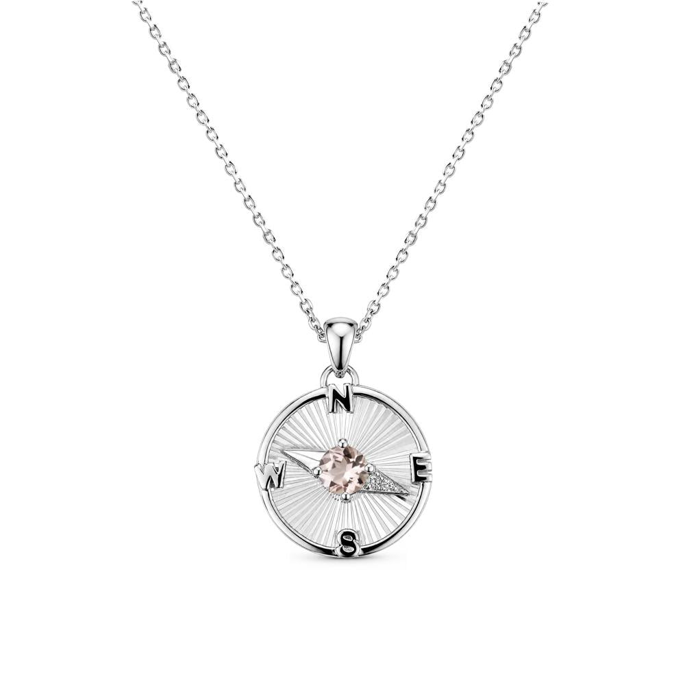 Alexandrite Compass Pendant Necklace for Women - LUO Jewelry #gemstone_Morganite