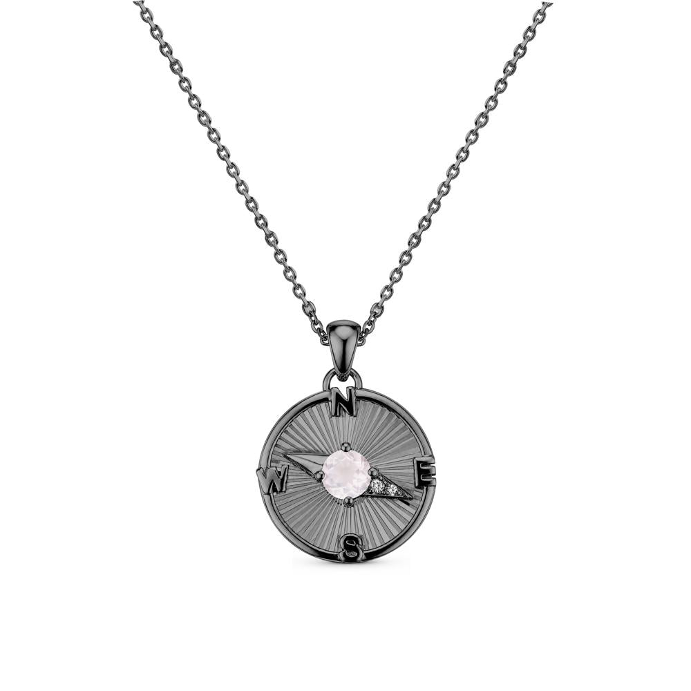 Alexandrite Compass Pendant Necklace for Women - LUO Jewelry #gemstone_Rose Quartz