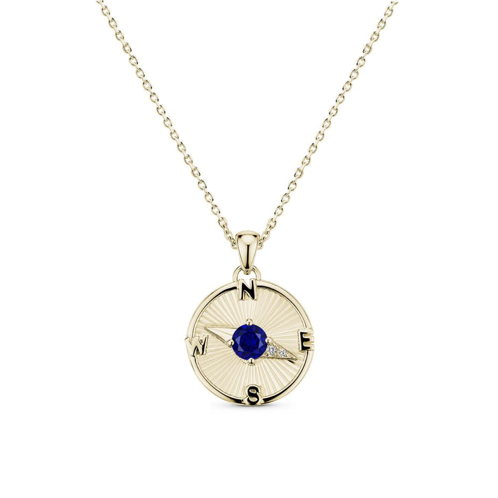 Alexandrite Compass Pendant Necklace for Women - LUO Jewelry #gemstone_Sapphire