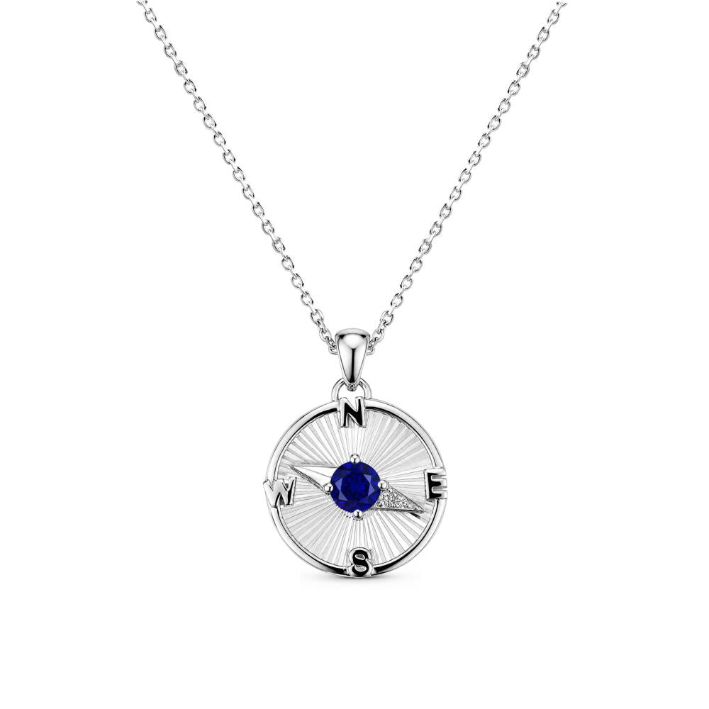 Alexandrite Compass Pendant Necklace for Women - LUO Jewelry #gemstone_Sapphire