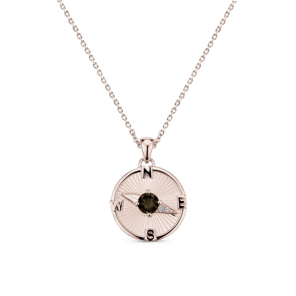 Alexandrite Compass Pendant Necklace for Women - LUO Jewelry #gemstone_Smoky Quartz