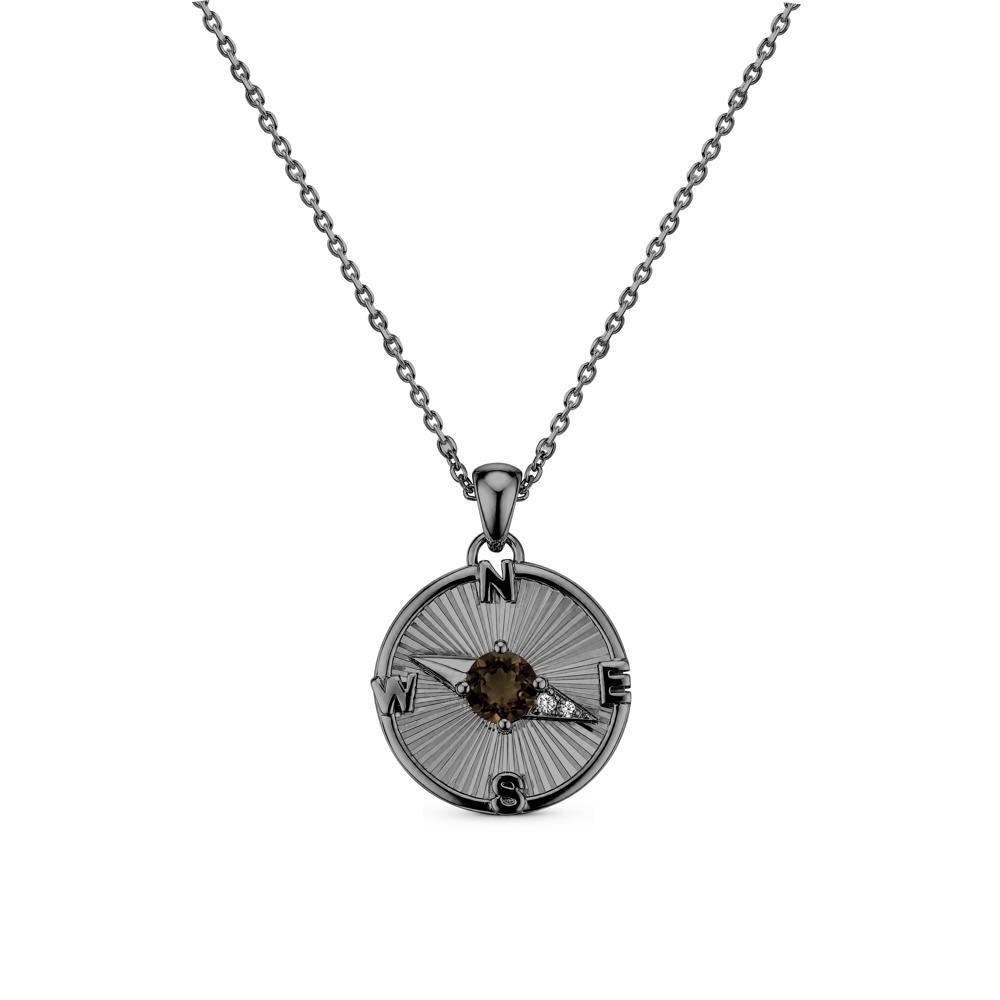 Alexandrite Compass Pendant Necklace for Women - LUO Jewelry #gemstone_Smoky Quartz
