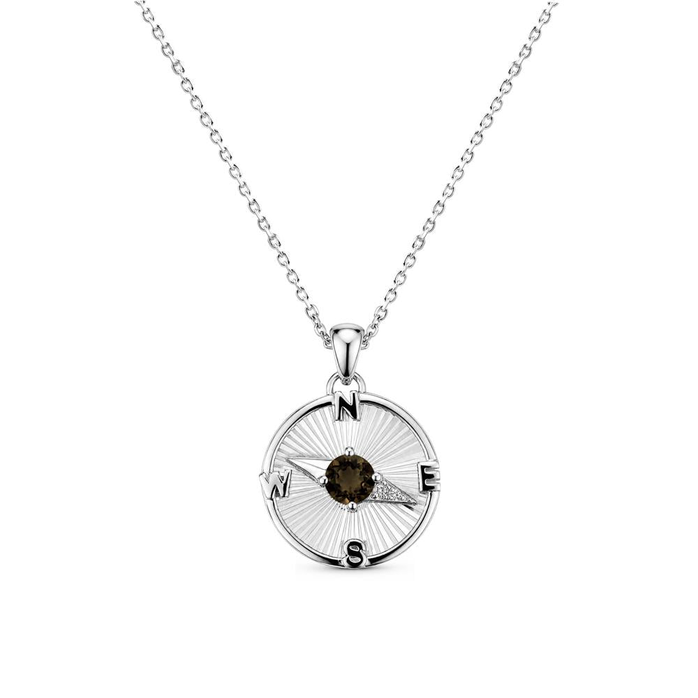 Alexandrite Compass Pendant Necklace for Women - LUO Jewelry #gemstone_Smoky Quartz