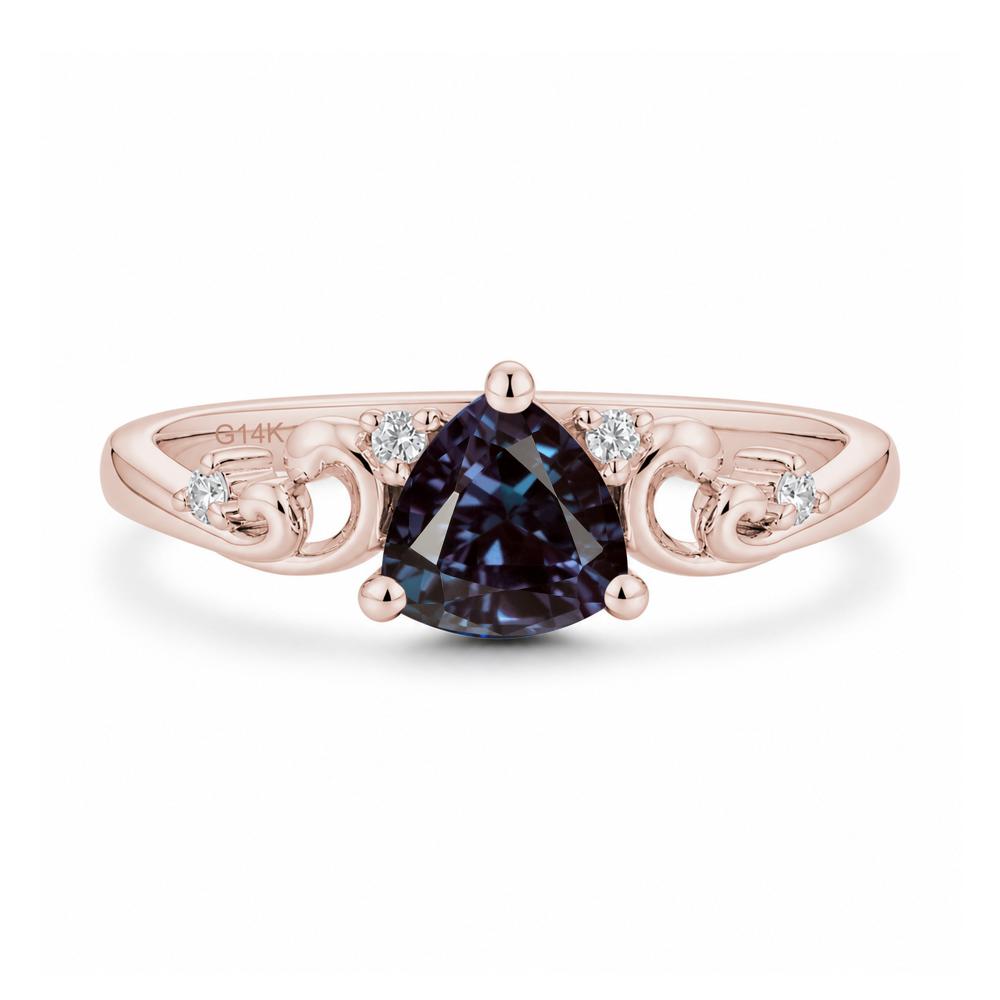 Trillion Cut Emerald Vine Ring - LUO Jewelry #gemstone_Alexandrite