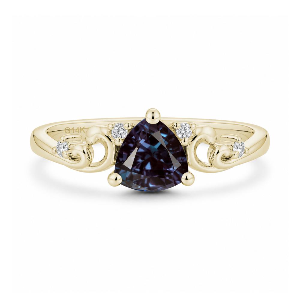 Trillion Cut Emerald Vine Ring - LUO Jewelry #gemstone_Alexandrite