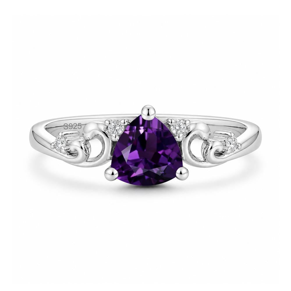 Trillion Cut Emerald Vine Ring - LUO Jewelry #gemstone_Amethyst