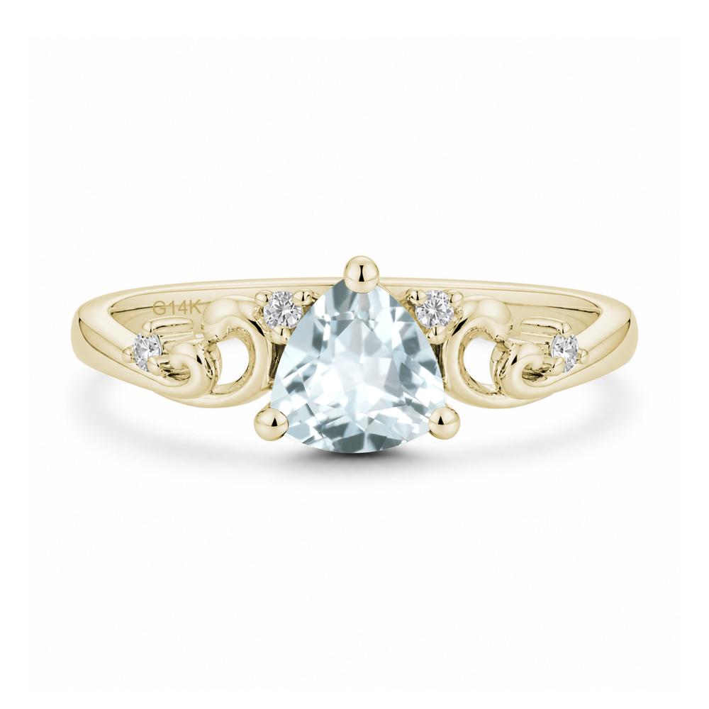 Trillion Cut Emerald Vine Ring - LUO Jewelry #gemstone_Aquamarine