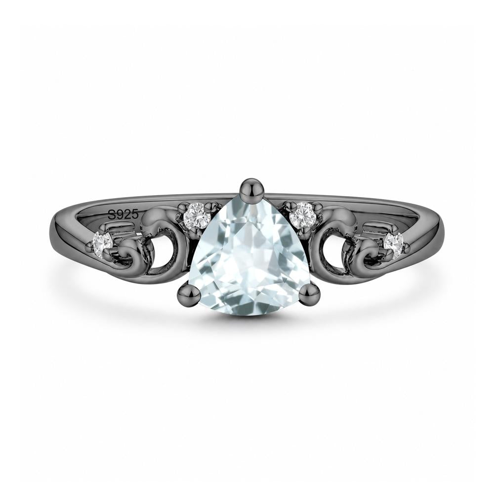 Trillion Cut Emerald Vine Ring - LUO Jewelry #gemstone_Aquamarine