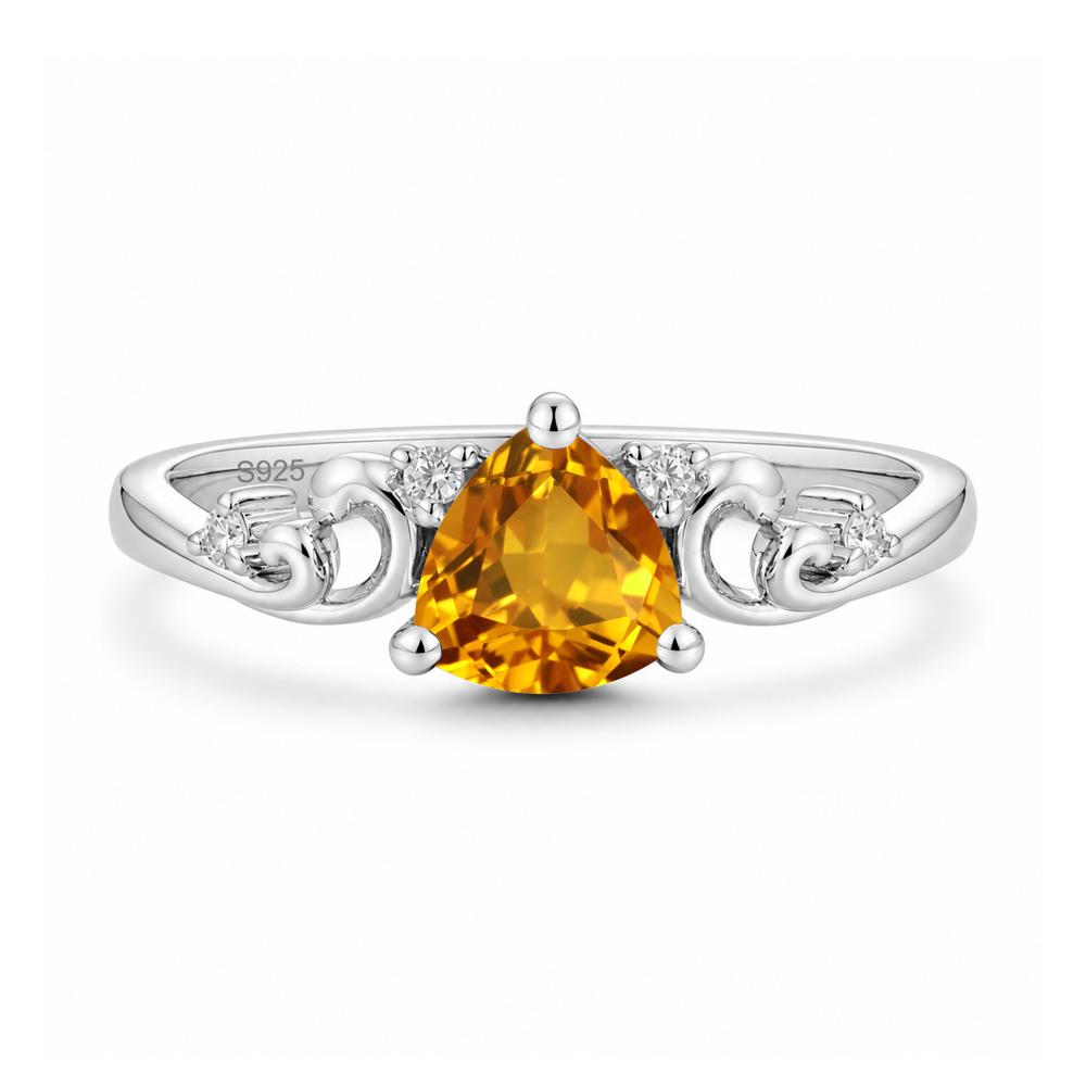 Trillion Cut Emerald Vine Ring - LUO Jewelry #gemstone_Citrine