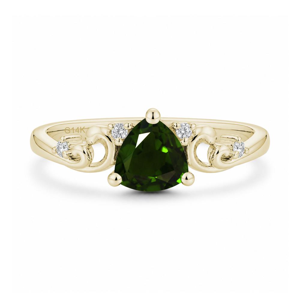 Trillion Cut Emerald Vine Ring - LUO Jewelry #gemstone_Diopside