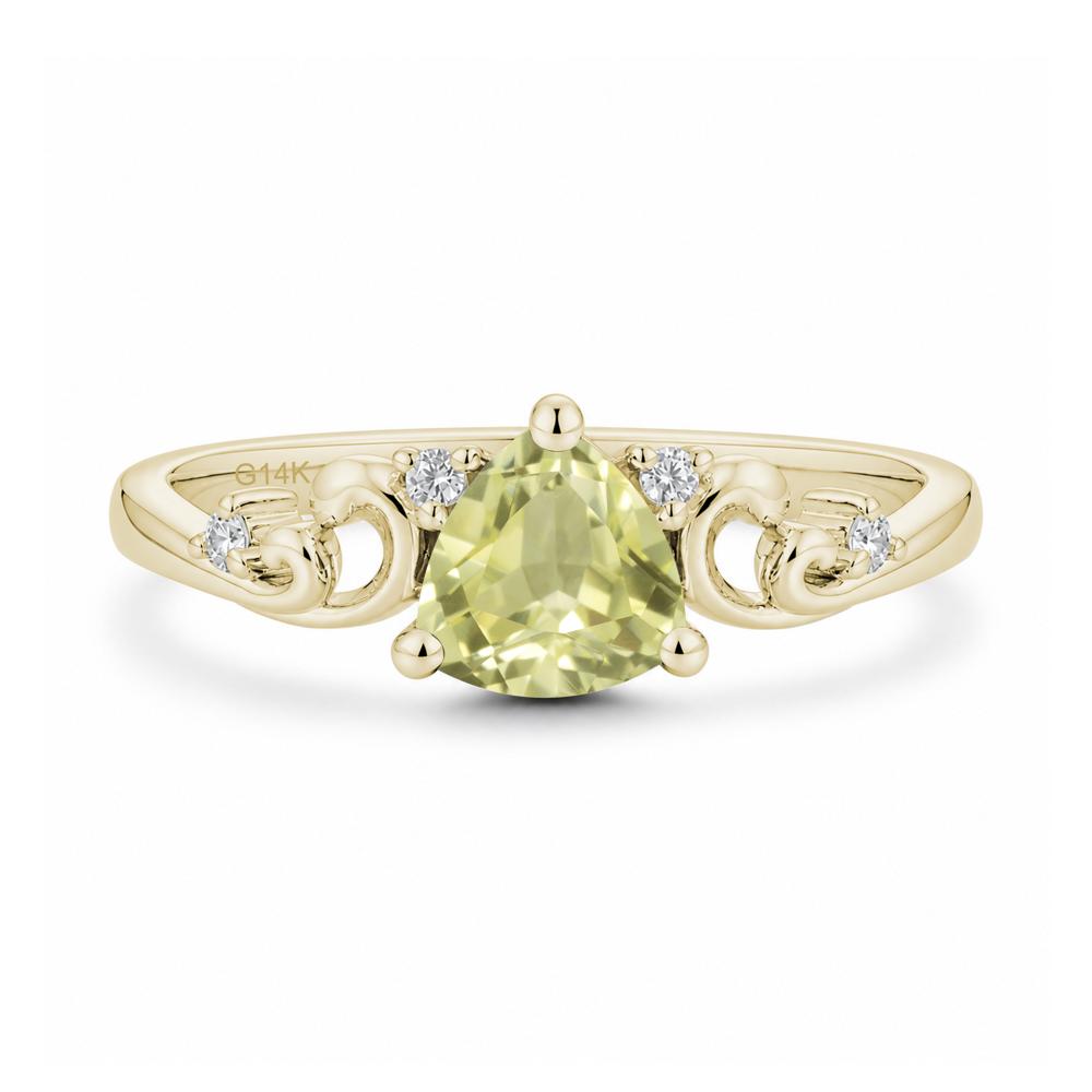 Trillion Cut Emerald Vine Ring - LUO Jewelry #gemstone_Lemon Quartz