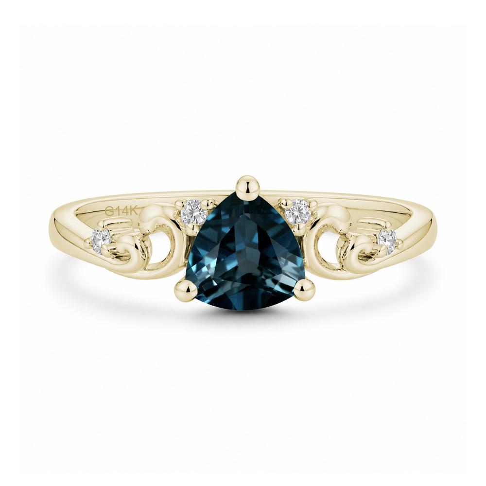 Trillion Cut Emerald Vine Ring - LUO Jewelry #gemstone_London Blue Topaz