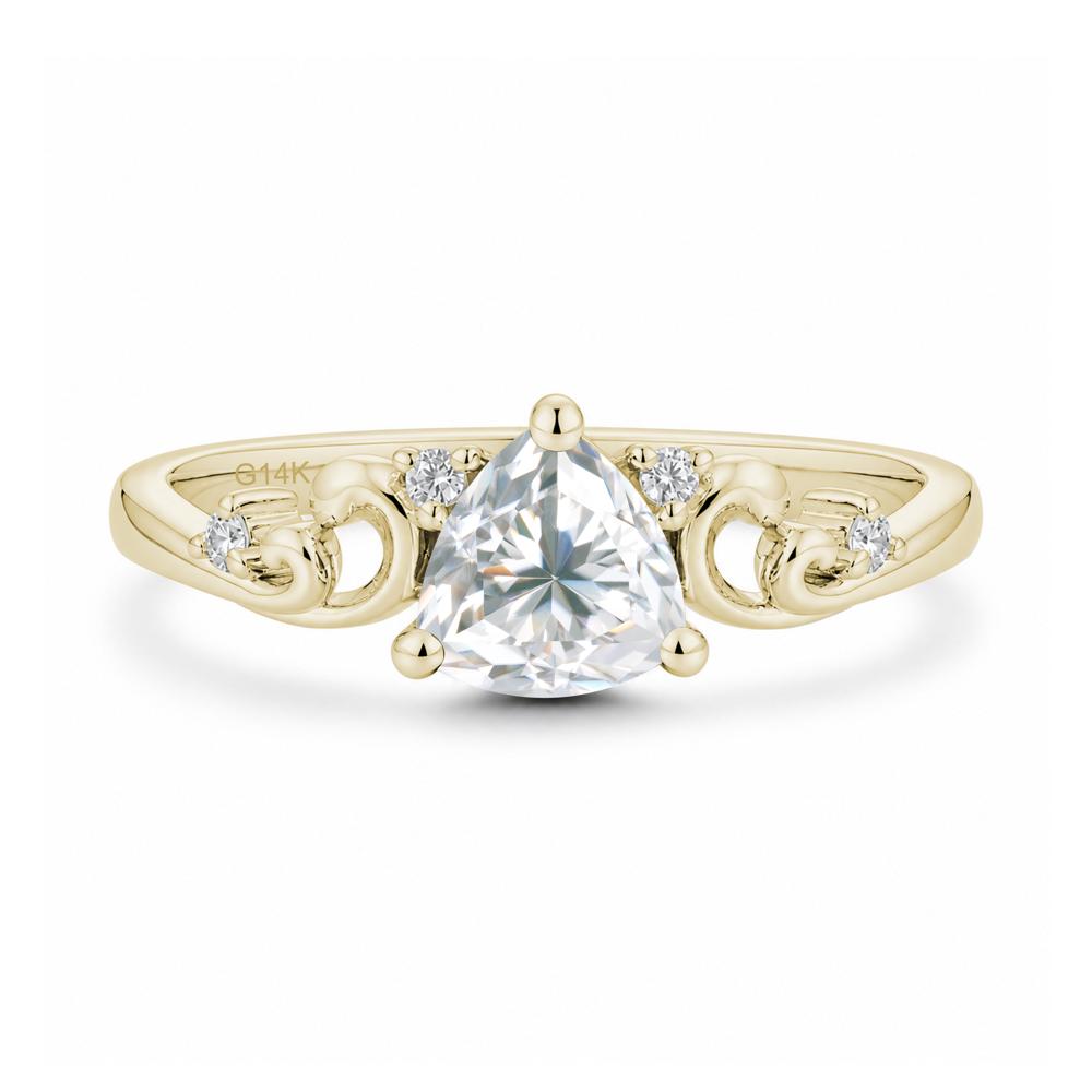 Trillion Cut Emerald Vine Ring - LUO Jewelry #gemstone_Moissanite