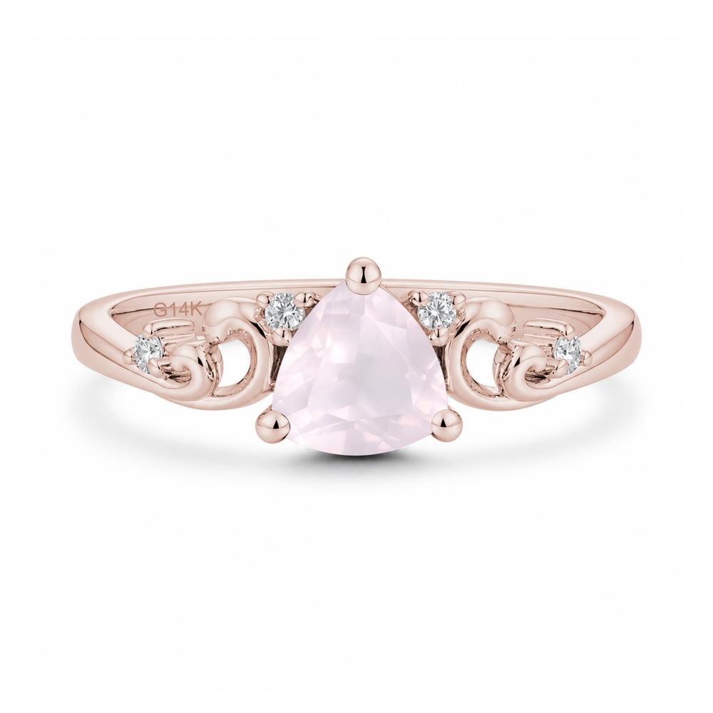 Trillion Cut Emerald Vine Ring - LUO Jewelry #gemstone_Rose Quartz