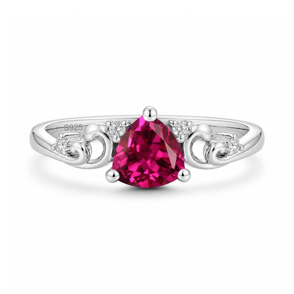Trillion Cut Emerald Vine Ring - LUO Jewelry #gemstone_Ruby