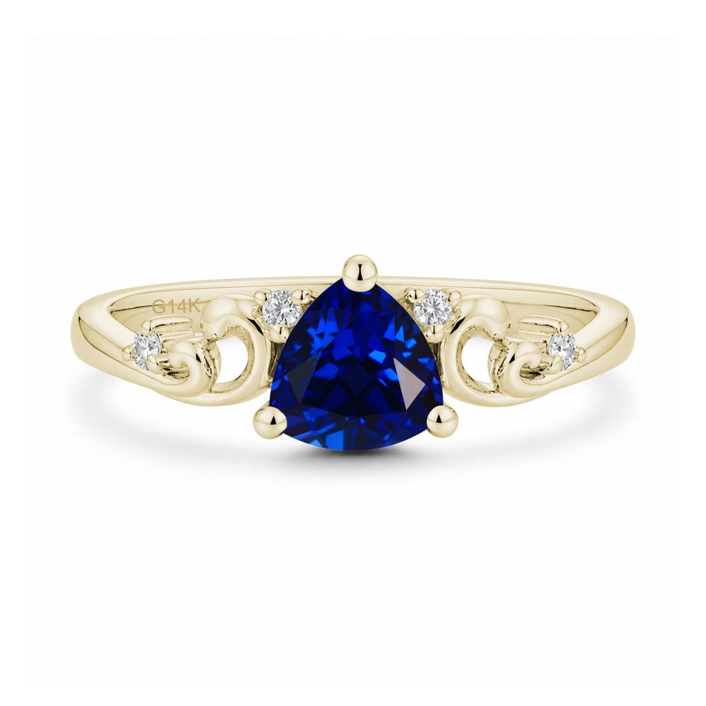 Trillion Cut Emerald Vine Ring - LUO Jewelry #gemstone_Sapphire