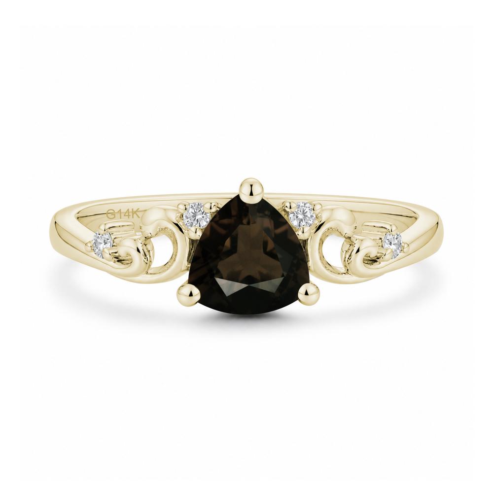 Trillion Cut Emerald Vine Ring - LUO Jewelry #gemstone_Smoky Quartz