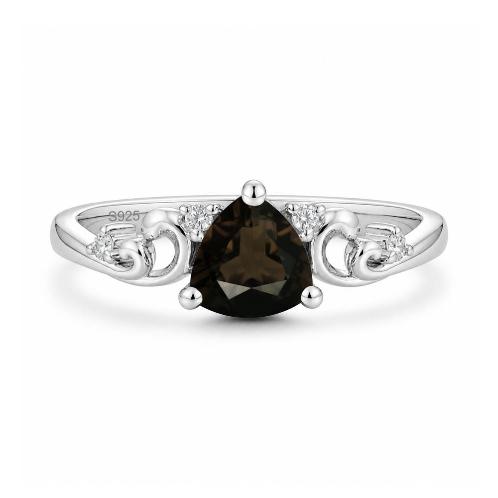 Trillion Cut Emerald Vine Ring - LUO Jewelry #gemstone_Smoky Quartz