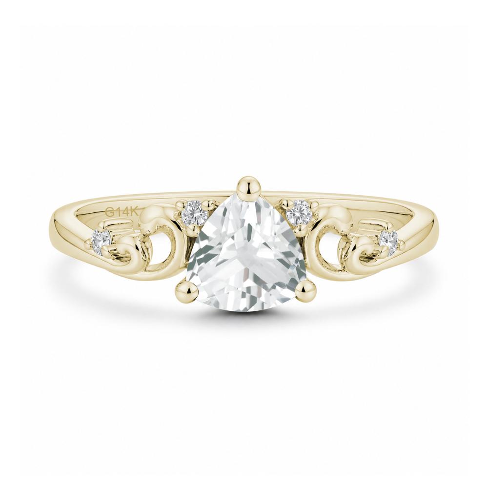 Trillion Cut Emerald Vine Ring - LUO Jewelry #gemstone_White Topaz