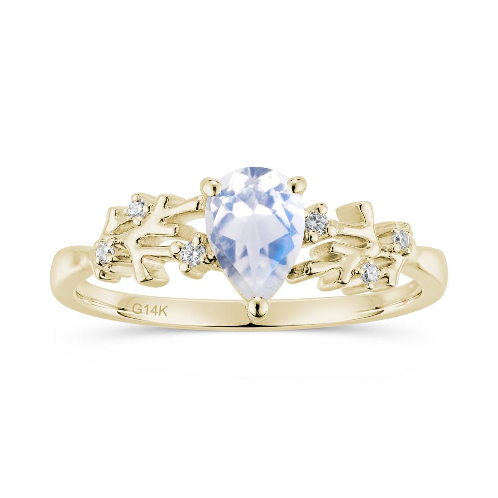 Pear Cut Green Amethyst Coral Ring - LUO Jewelry #gemstone_Moonstone