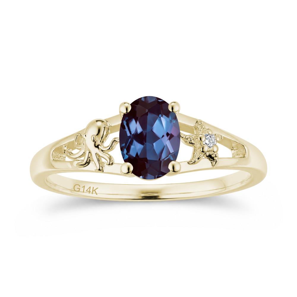 Oval Cut London Blue Topaz Starfish Ring - LUO Jewelry #gemstone_Alexandrite