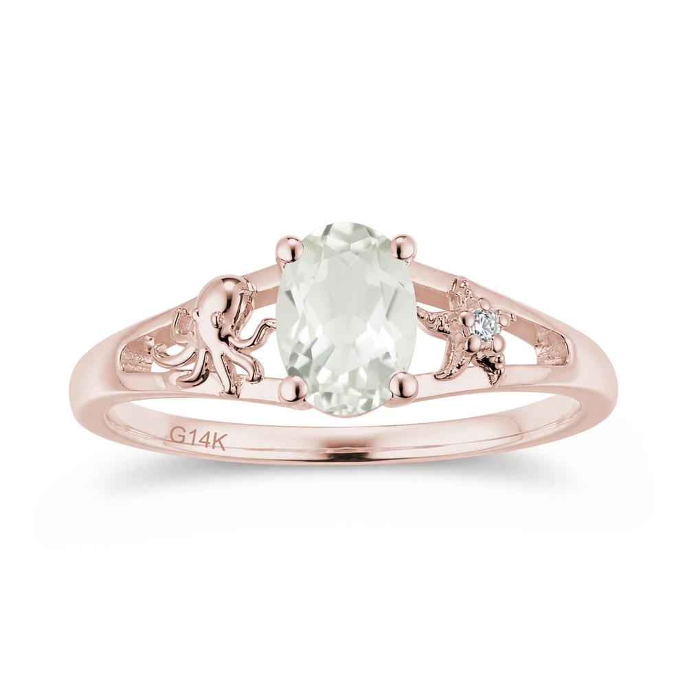 Oval Cut London Blue Topaz Starfish Ring - LUO Jewelry #gemstone_Green Amethyst