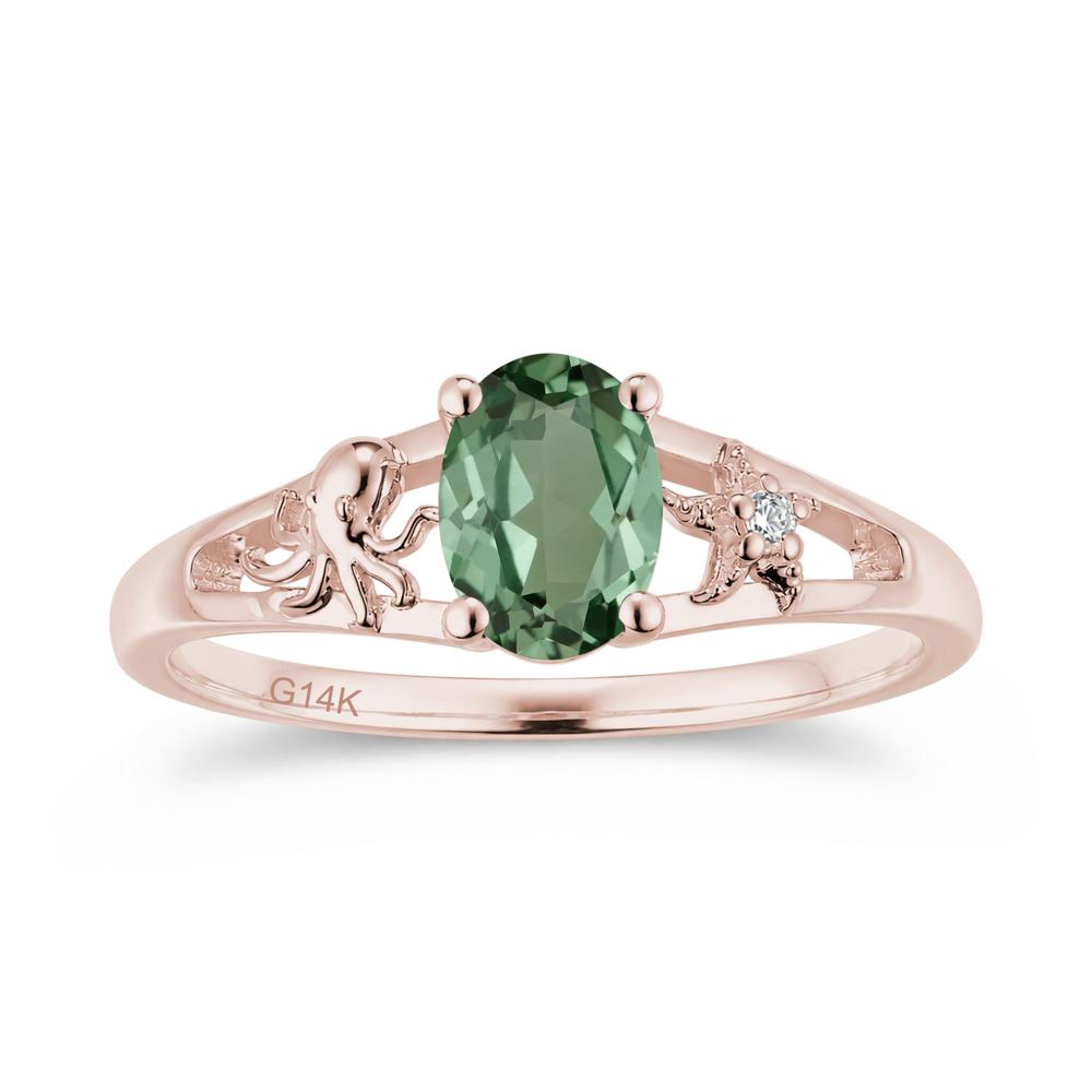 Oval Cut London Blue Topaz Starfish Ring - LUO Jewelry #gemstone_Green Sapphire