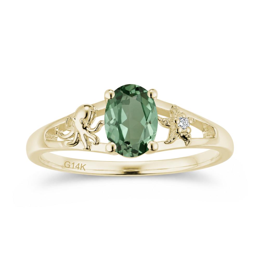 Oval Cut London Blue Topaz Starfish Ring - LUO Jewelry #gemstone_Green Sapphire
