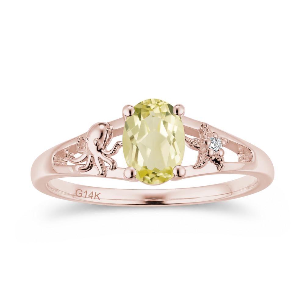 Oval Cut London Blue Topaz Starfish Ring - LUO Jewelry #gemstone_Lemon Quartz