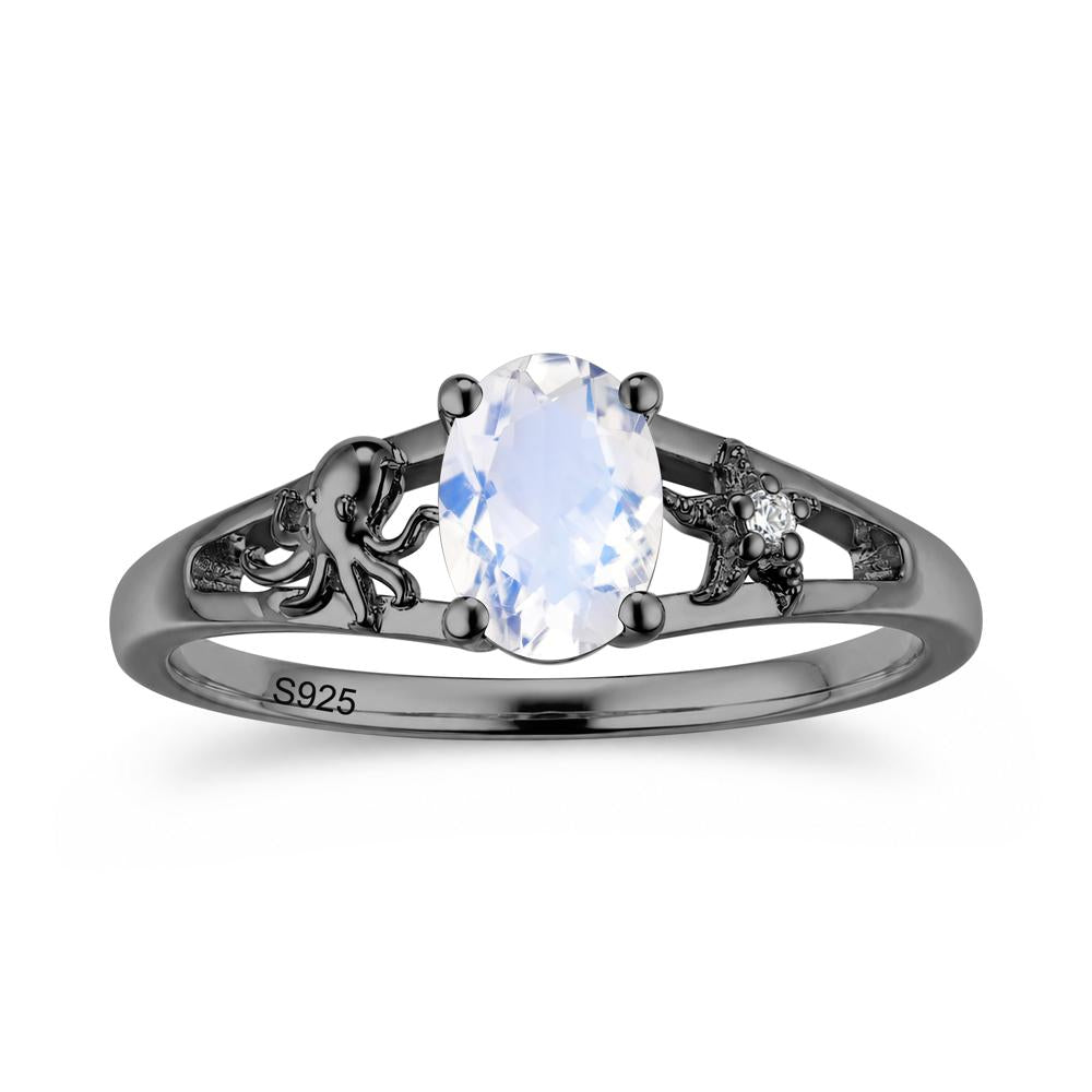 Oval Cut London Blue Topaz Starfish Ring - LUO Jewelry #gemstone_Moonstone